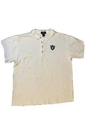 Antigua Las Vegas Raiders White Golf Polo Shirt  Men’s Large L Casual Football • $18.22