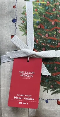 £29.49 • Buy Williams-Sonoma Holiday Forest Linen Napkins Set/4