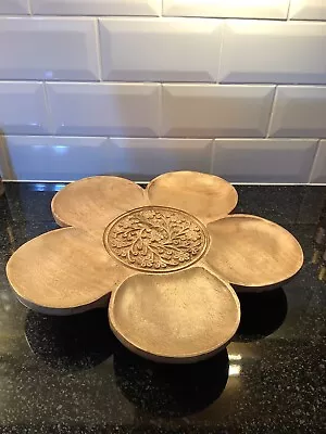 £49.99 • Buy Huge Nakkashi Wooden Lazy Susan Serving Platter Farmhouse Shabby Chic