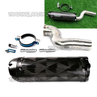 For Kawasaki Ninja ZX6R ZX636 2004-2008 Exhaust Pipe Slip-on Muffler Real Carbon • $294