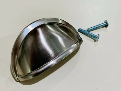 Kitchen Bathroom Cabinet Hardware Cup Pull Handle Knob Brushed Nickel 3 Cc • $4.25