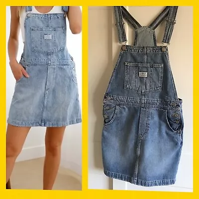 £9.99 • Buy Levis Premium Light Wash Denim Pinafore Dungaree Dress Size XS
