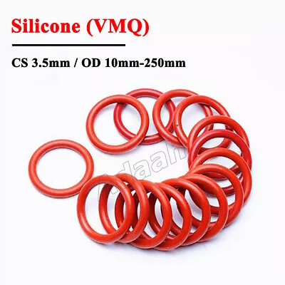 O-Rings CS 3.5mm Food Grade Silicone O Ring Sealing Washer Gasket OD 10mm-250mm • £2.03