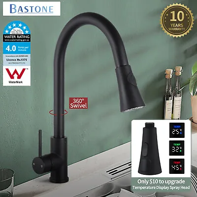 Bastone Black Pull Out Kitchen Tap Sink Mixer Swivel Spout Brass Basin Faucet • $78.21