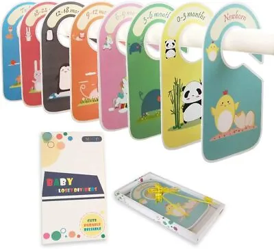 Baby Wardrobe Dividers Set Pack Of 8 Baby Closet Dividers Cute Animals Design P • £8.21