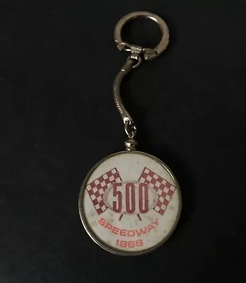 Vintage Keychain INDY 500 SPEEDWAY 1968 Rare W/Indiana Sesquicentennial Medal ￼ • $53.27