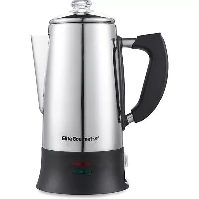 12-Cup Electric Coffee Percolator Brew Progress Knob Cool-Touch Handle Cordless • $39.42