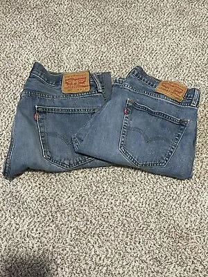 Levis Red Tab 505 Regular Fit Men 34X32  Blue Jeans Lot Of 2 • $39.99