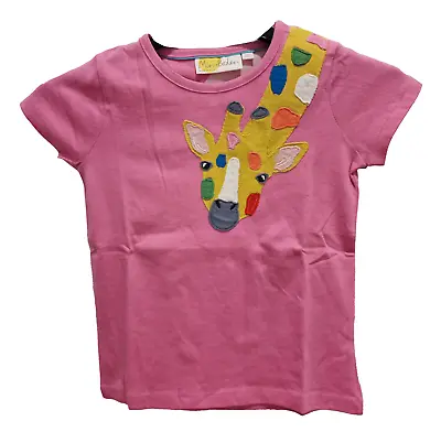 Ex Boden Girls Top T-Shirt Girrafe Koala Applique Pink Blue Cotton NEW 2-12 Yrs • £9.99