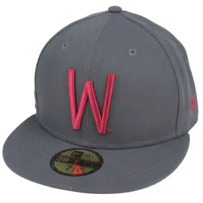 Washington State Cougars New Era 5950 Fitted Baseball Hat - Dark Grey - Crimson  • $986.76