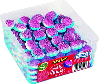 Vidal Jelly Filled Brains 120 Pieces Full Sweets Tub • £6.99