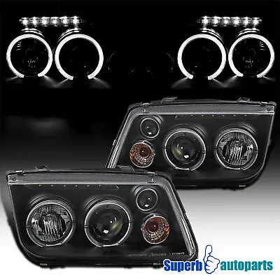 Fit 1999-2004 Volkswagen VW Jetta Black Halo Projector Headlight LED Strip Light • $155.98