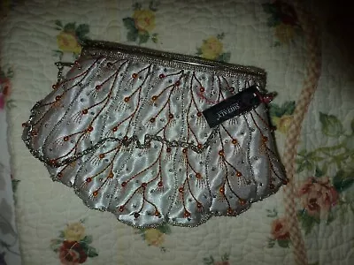 £9 • Buy Leko Beaded Silver Grey Satin Bag 'New' Bride, Mum Of Bride/Groom/ Evening