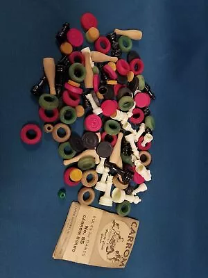 VTG CARROM #85 Game Board Pieces Most Wood Incomplete Chess Checkers Rings+More • $9.99