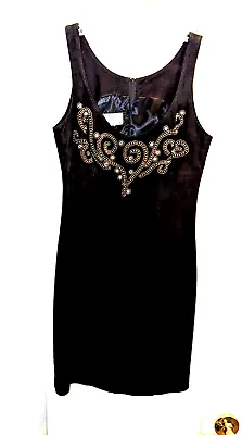 Vintage Michael Hoban North Beach Leather Black Suede Mini Dress W/garment Bag • $79.99