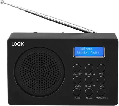£20 • Buy Logik L2DAB16 Portable DAB FM Digital Radio - Black - Mains/Battery - Headphone
