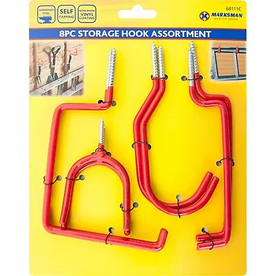 8PC Screw In HOOK Shed Garage Ceiling Wall Mounted Hanging Bike Ladder Tools • £5.19