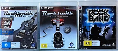 Rocksmith All New 2014 Edition Rocksmith And Rockband Game Bundle PS3 • $49.95