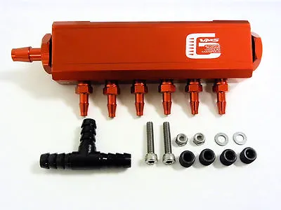 Vms 6 Vacuum Intake Manifold Fuel Gas Turbo Wastegate Boost Performance Orange • $39.95