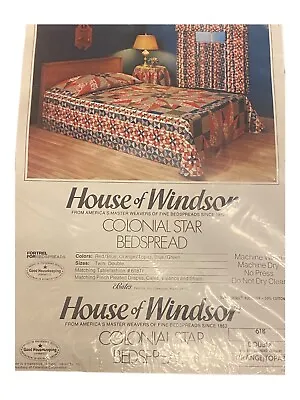 VTG Bates House Of WIndsor Colonial Star Full Size 90x110 Bedspread Orange/Topaz • $49.95