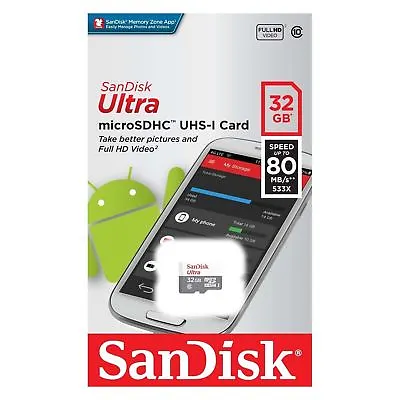 SanDisk Ultra 16GB 32GB 64GB MicroSDXC MicroSDHC MicroSD UHS-I Flash Memory Card • $6.99