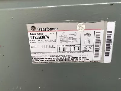 GE 9T23B3874 3 Phase 75 KVA 480-208/120 Volt Dry Type Transformer - TESTED • $700