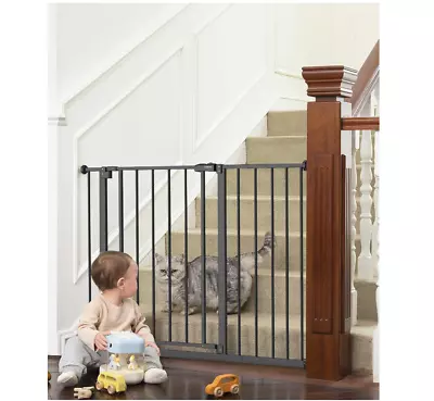 Dog Gate Indoor Tall Pet Fence Baby Barrier Adjustable Walk Thru Swinging Door • $49.98