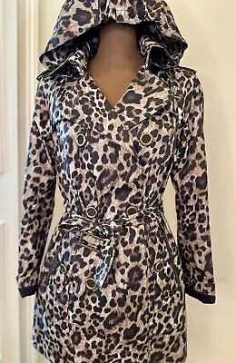 MICHAEL KORS Lightweight Trench Jacket; Leopard Cheetah Animal Print; Size SMALL • $29