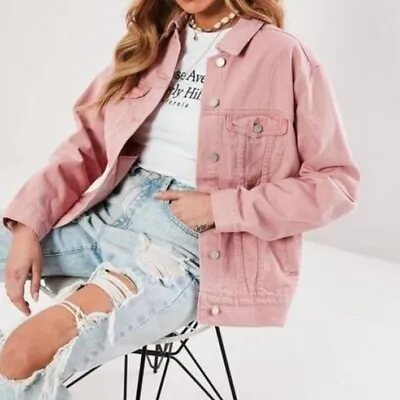 $12 • Buy Zara Pink Denim Jacket Size M Excellent Condition