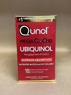 Qunol Mega CoQ10 Ubiquinol Active Form CoQ10 100mg 60 Softgels 10/2025 • $19.95