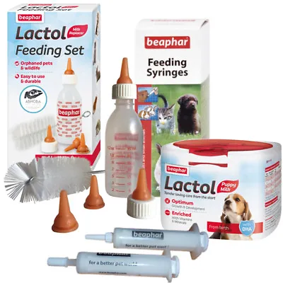 £16.99 • Buy ALPHA DOG Beaphar Lactol Puppy Milk Bottle Teats, 2pk Feed Syringes Whelping Kit