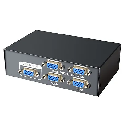 New 4 Port VGA Video Selector Switch 4 In 1 Out VGA Switcher 4x1 VGA Switch Box • $12.51