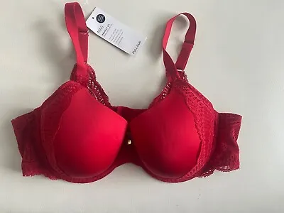 BNWT M&S Padded Underwired Red Memory Foam Perfect Fit Full Cup T-shirt Bra 40A • £10