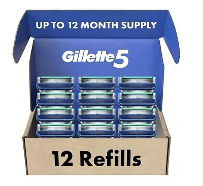 New Gillette5 Mens Razor Blade Refills 12 Count Lubrastrip • $20.99