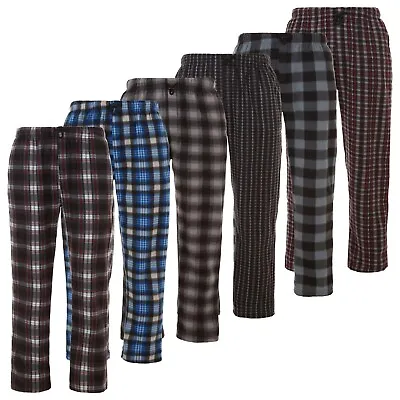 New Mens Plaid Fleece Pajama Nightwear Pant Lounge Pants Size S M L XL • $12.76