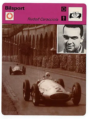 German Motor Racing Driver Rudolf Caracciola Swedish Sportscaster Trade Card • £5