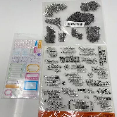 Unmounted Rubber Stamps Lot Bullet Journal Scrapbook Sayings Decorative Elements • $14.50