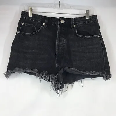 Zara - Women's 8 - Black Button Fly Cut-off Jean Shorts • $15.30