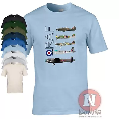 RAF WW2 Aircraft T-shirt Spitfire Lancaster Typhoon Hurricane Mosquito   • £14.99