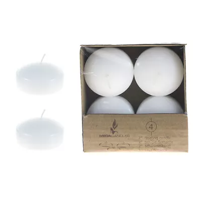 Mega Candles - Unscented 2  Floating Disc Candles - White Set Of 12 • $14.99