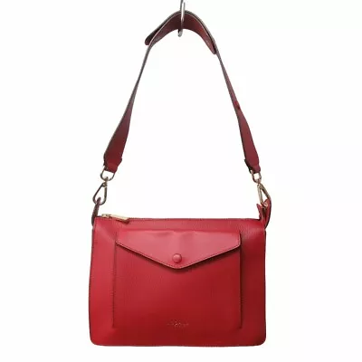Used Modalu 18Aw Shoulder Bag With Tag Lining Logo All Over Pattern Leather Red  • $114.05