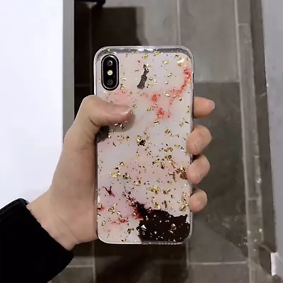 $6.99 • Buy OPPO A73 R17 Rro 9s 11s A59 F1s Marble Pattern Sparkle Chips Soft Slim Gel Case