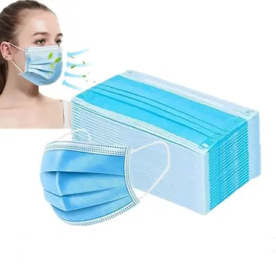 50/100/500/1000 Face Mask 3-Ply Breathable Disposable Surgical /Medical Type IIR • £5.99