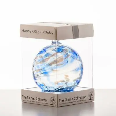 £14.99 • Buy 60th Birthday Gift Sienna Glass Hand Crafted Glass Ball Ornament Gift Present