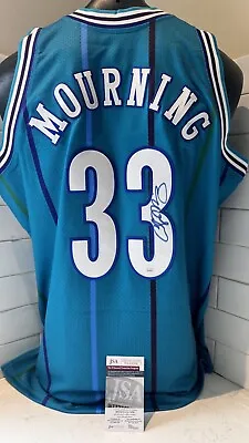 Charlotte Hornets Alonzo Mourning Signed Authentic Jersey (JSA LOA) Proof NBA • $600