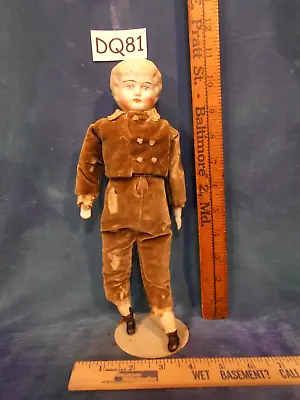 Antique 1880s German Lowbrow Parian Bisque Boy Doll Velvet Fauntleroy Suit DQ81 • $49.99