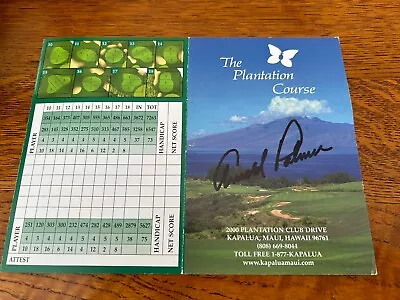 Arnold Palmer Autographed Scorecard From Hawaii’s The Plantation Course • $60