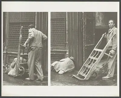 Photo:Man Using A Hand Truck To Move An Individual To The Sidewalk • $9.99