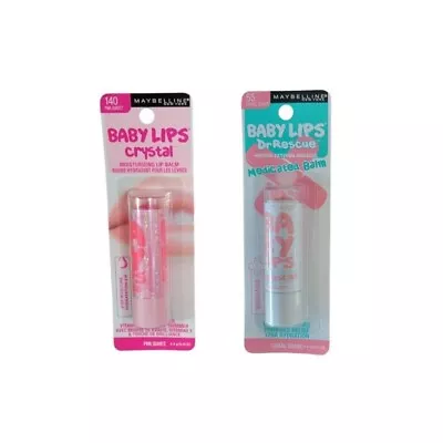 Maybelline Dr Rescue Baby Lips Medicated Lip Balm Coral Crave 55+Pink Quartz 140 • $12.75