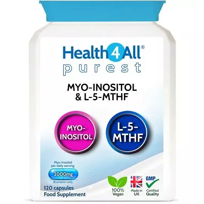 Purest Myo-Inositol & 5-MTHF Capsules Aids PCOS And CONCEPTION | 1 MONTH SUPPLY • £14.99